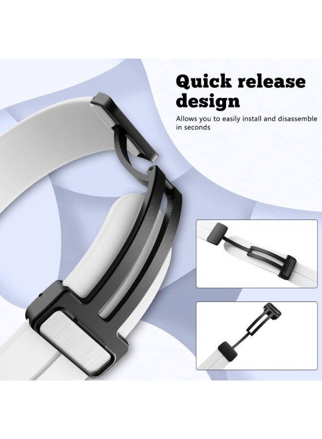 Strap Magnetic Folding Buckle Accessories Smartwatch Bracelet Replacement For Huawei Watch Fit 3 (White)  - Image 5