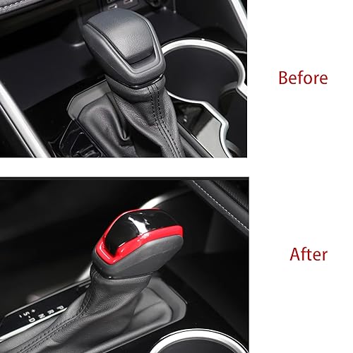 Hyorabyn Car Accessories Fit for Toyota Highlander 20202023 Toyota RAV4 20192023 Gear Shift Lever Knob Shifter Head Cover Trim ABS Red - Image 3