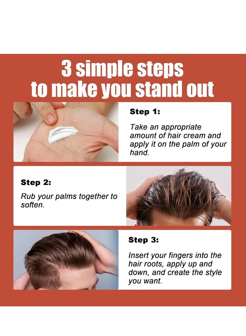 إيست مون شمع تصفيف الشعر للرجال ، ثبات قوي ولمعان طويل الأمد ، كريم الحجم الطبيعي للشعر المتوسط إلى الطويل ، طين الشعر المرطب للملمس والتصفيف (50 جرام) - Image 3