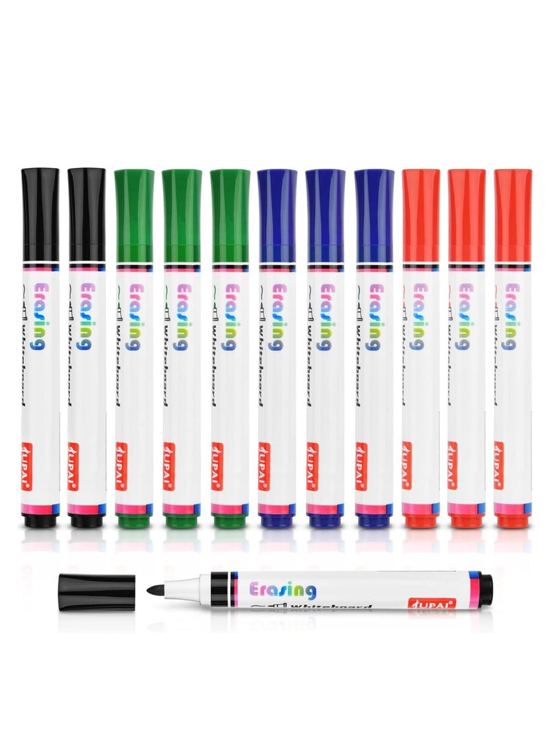 Excefore Whiteboard Markers, 12pcs Whiteboard Pens, 4 Colour Bullet Tip Dry Erase Markers White Board Markers Dry Wipe Pens for School Office Home - Image 1