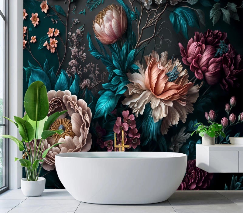 Cliouar-Peony Flowers Mural Wallpaper Peel and Stick 137" x 102" - Image 4