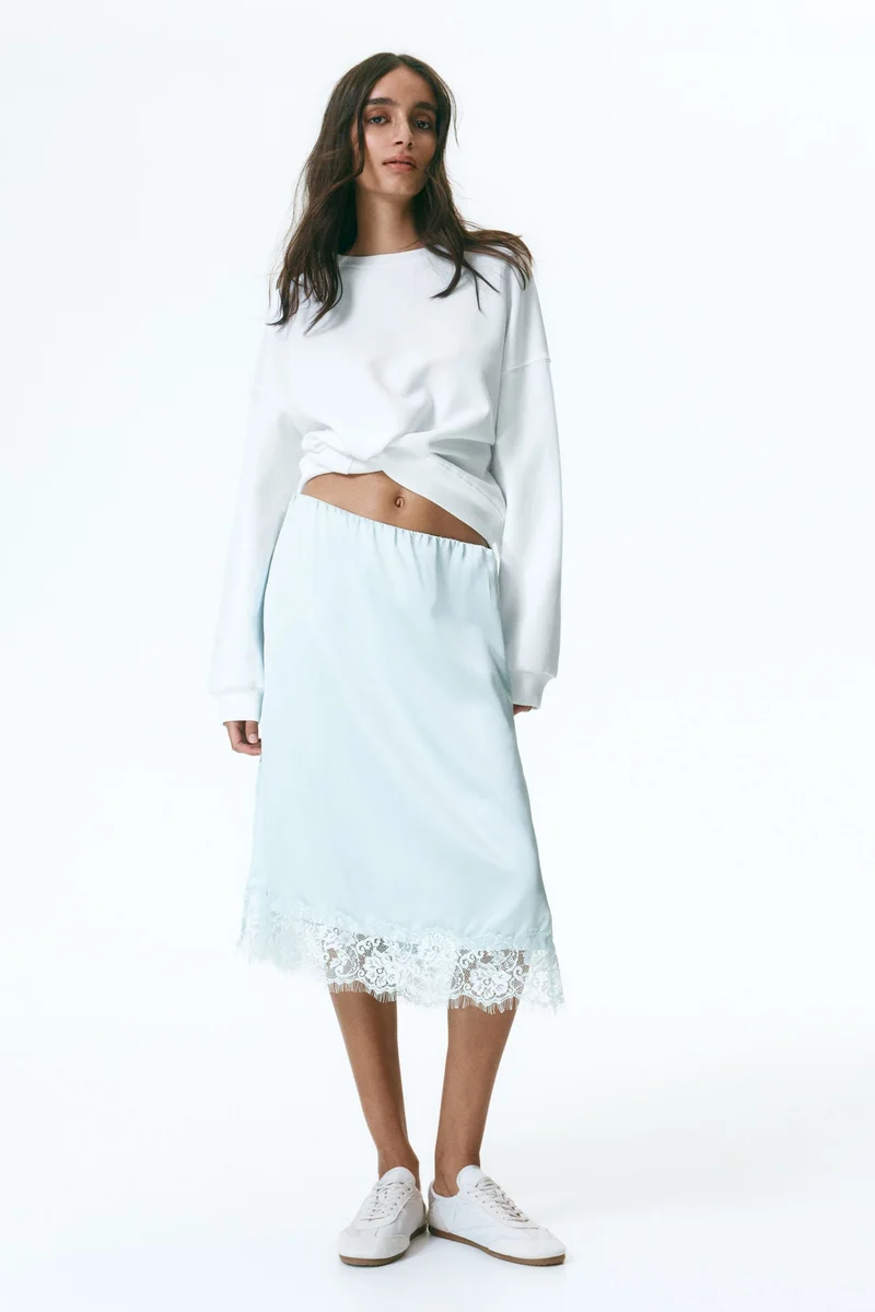 H&M Lace-trimmed skirt