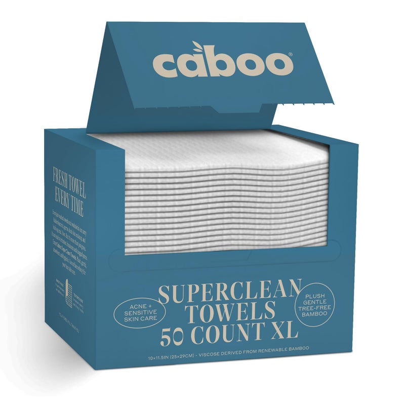Caboo Tree Free Disposable Face Towels 50 Soft LintFree Towels ExtraLarge 10x115 Gentle Alternative to Makeup Wipes Washcloths - Image 2