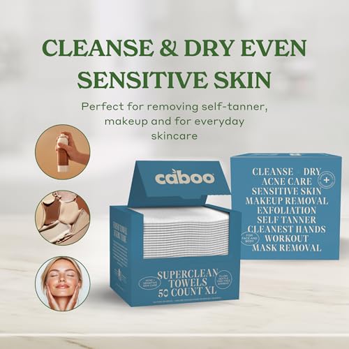 Caboo Tree Free Disposable Face Towels 50 Soft LintFree Towels ExtraLarge 10x115 Gentle Alternative to Makeup Wipes Washcloths - Image 3