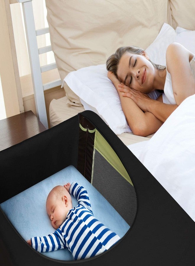 Dofilachy Blackout Cover for Pack N Play - Crib Blackout Cover Tent - Canopy Cover - Breathable Travel Crib Tent - Portable Stretchy Blackout Tent (Black) - Image 5