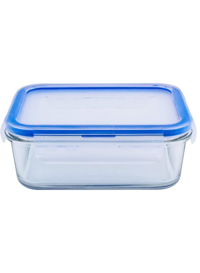 Mondex Cmn0094-96 2 Pieces Food Storage Container With Lid, Blue, 350 Ml/700 Ml, Rectangle, Glass - Image 3