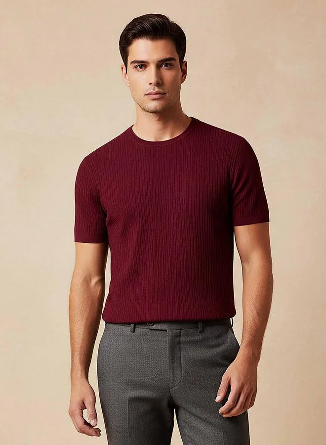 Iconic Iconic Textured Crew Neck T shirt