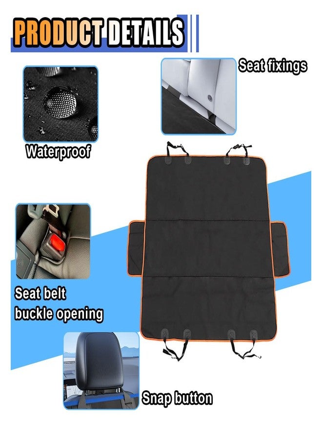 smilfuy Pets Dog Car Seat Cover for Back Seat, Waterproof Scratchproof Car Seat Protector with Side Flaps, 600D Soft Nonslip Dog Hammock, Dog Backseat Cover Universal for Car Truck SUV, Orange - Image 3