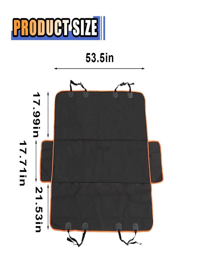 smilfuy Pets Dog Car Seat Cover for Back Seat, Waterproof Scratchproof Car Seat Protector with Side Flaps, 600D Soft Nonslip Dog Hammock, Dog Backseat Cover Universal for Car Truck SUV, Orange - Image 2
