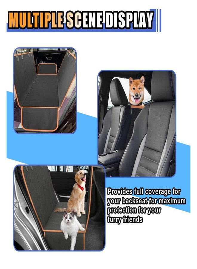 smilfuy Pets Dog Car Seat Cover for Back Seat, Waterproof Scratchproof Car Seat Protector with Side Flaps, 600D Soft Nonslip Dog Hammock, Dog Backseat Cover Universal for Car Truck SUV, Orange - Image 4