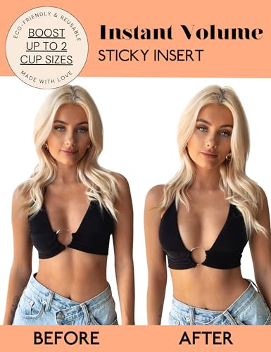 AGGRAD Double-Sided Sticky Push Up Bra Inserts Reusable Self Adhesive Bra Pads Bikini Padding Inserts - Sticky on Bra Pads Cups for Swimsuits Bikini Hazelnut-L - Image 3