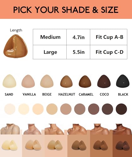 AGGRAD Double-Sided Sticky Push Up Bra Inserts Reusable Self Adhesive Bra Pads Bikini Padding Inserts - Sticky on Bra Pads Cups for Swimsuits Bikini Hazelnut-L - Image 4