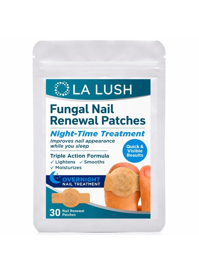 LA LUSH Nail Renewal Patches (30 Patches) - Overnight Nail Repair Treatment for Damaged & Discoloured Nails - Strengthening Night-Time Nail Care Patches for Toenails & Fingernails - Shelf Life: 36 Months - Image 1