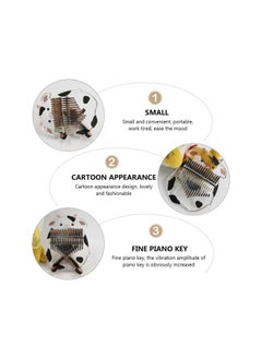 Kalimba 17 Keys Thumb Piano Clear Acrylic Finger Piano Cute Cartoon Cow Shape Kalimba Portable Musical Instrument Gift for Kids Adults Beginner Learner