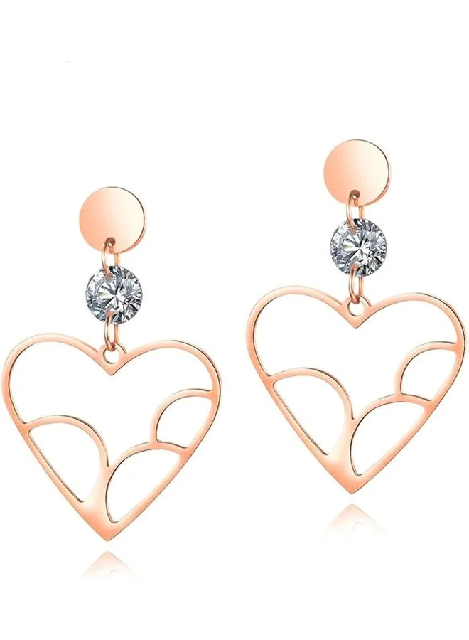 Lee Cooper Women's Stainless Steel Rose Gold Plating Earrings