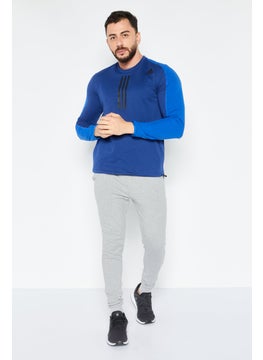 Adidas Men Sportswear Fit Long Sleeve Training Sweatshirt, Blue  - Image 3
