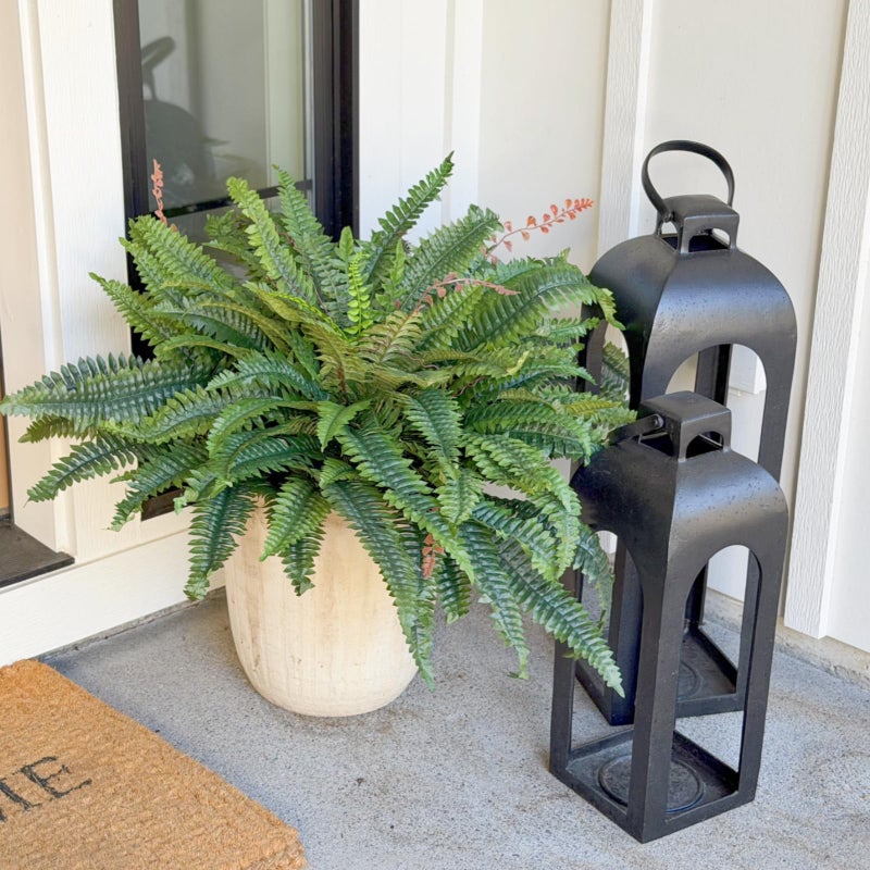 CQURE 128 Branches Fake Ferns Artificial Plants Large, 48" Set of 2 Artificial Boston Ferns Faux Hanging Fake Plants for Outdoors Planter Home Garden Decor - Image 5