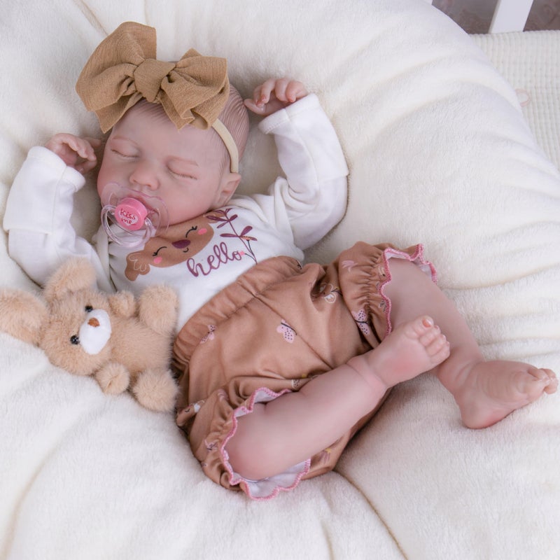 Milidool Lifelike Reborn Baby Dolls20 Inch Realistic Newborn Baby Dolls Soft Poseable Cloth Body Real Life Baby Dolls Silicone with Accessories Toy for for 3 Year Old Girls Gifts Pretend Play - Image 3