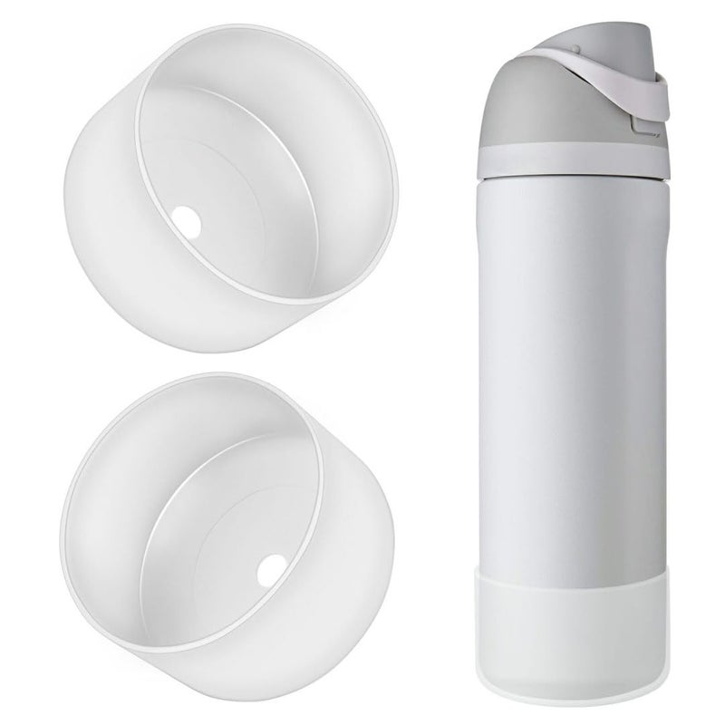 BKBY 2PCS Silicone Water Bottle Boot, Compatible with Owala 24oz 32oz 40oz, Protective Anti-Scratch & Anti-Dent No Noise Sleeve Cover for FreeSip/Twist/Flip Water Bottles (Transparent, 24 Ounces) - Image 1