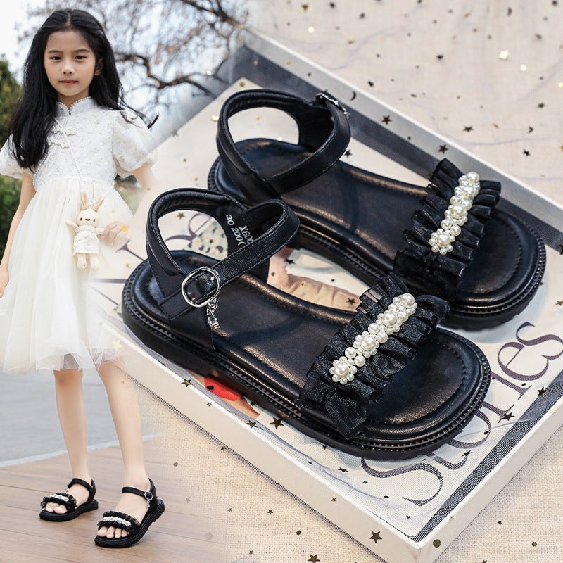 Girls' Sandals 2023 New Summer Princess Little Girl Baby Fashion Soft Bottom Non-Slip Children'S Shoes - Image 2