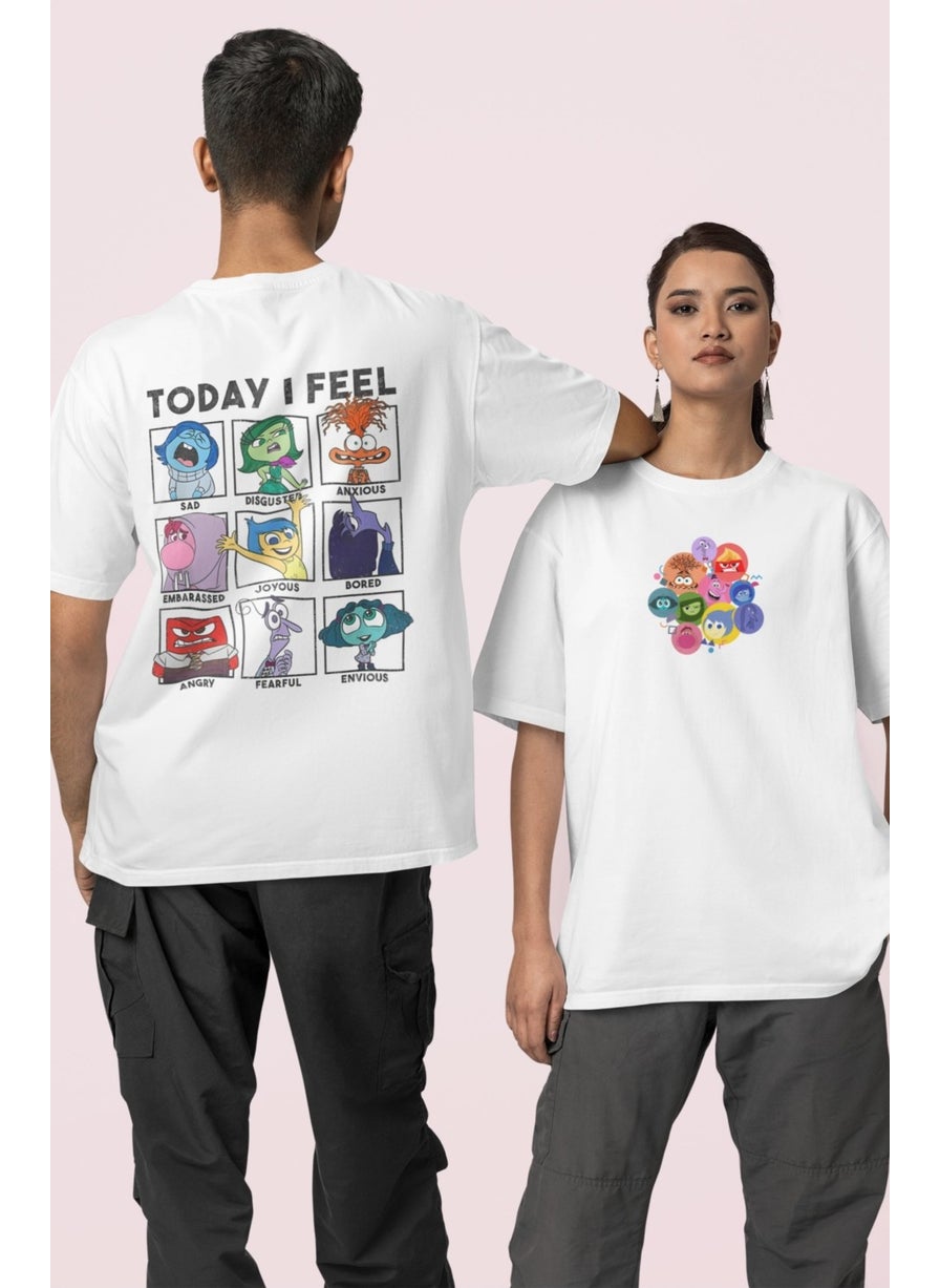 Fuddy Moda - Fuddy Fashion Unisex Inside Out Today I Feel Back Printed T-Shirt, Oversize Inside Out Printed T-Shirt - Image 1