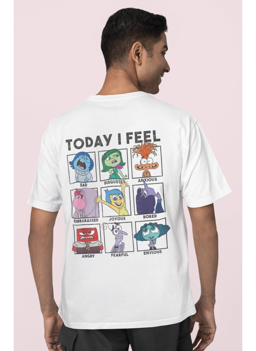 Fuddy Moda - Fuddy Fashion Unisex Inside Out Today I Feel Back Printed T-Shirt, Oversize Inside Out Printed T-Shirt - Image 1