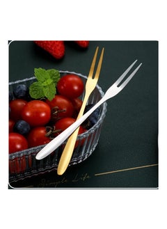 BenQuand 6pcs Gold Forks Gift Set for Dessert Cake Fruit Salad Appetizer Crab, Stainless Steel Metal Small Tasting Pastry Forks Mirror Polished, Silver Lovely Table Dinner Forks Dishwasher Safe (Gold）)  - Image 4