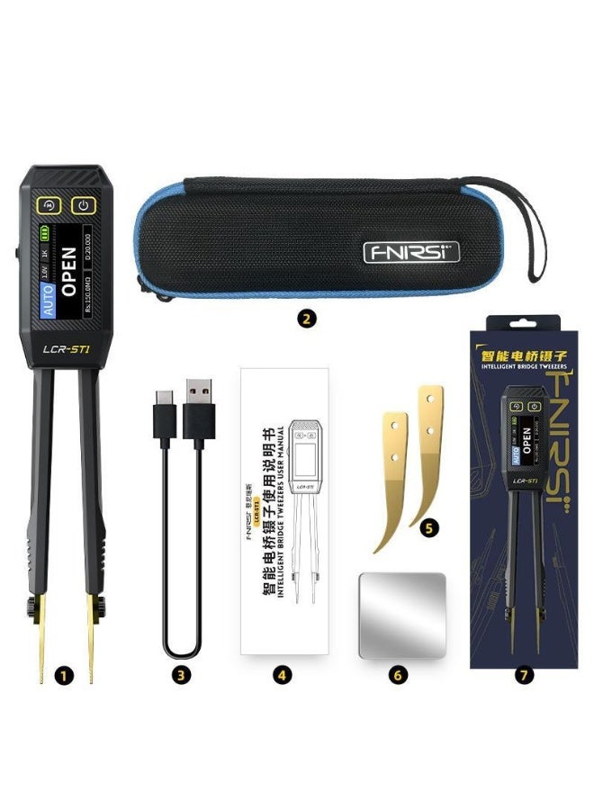 FNIRSI Mini Smart Tweezer LCR SMD ESR Tester Resistance Capacitance Inductance Continuity Diode Test Measurement Tools - Image 1