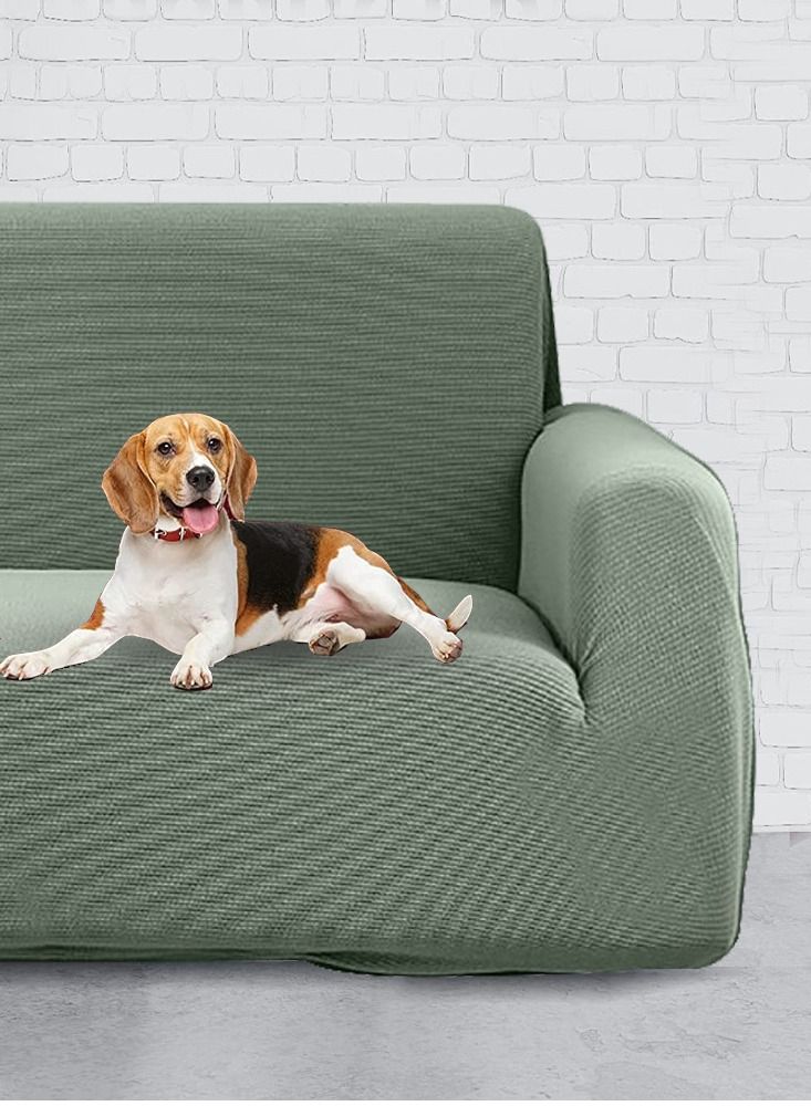 CATANES أغطية أرائك سميكة، غطاء أريكة مقسمة قابل للتمدد لغرفة المعيشة للكلاب والحيوانات الأليفة، واقي أثاث قابل للغسل متين أخضر (90 سم * 140 سم) - Image 4