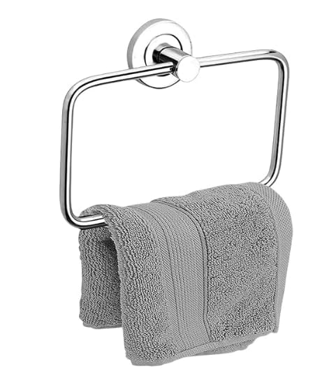 Stainless Steel Square Towel RingNapkin RingTowel HangerNapkin HolderTowel Holder for Bathroom Kitchen Washbasin Wash Area Homes Hotels Bathroom Accessories Chrome Finish Pack of 1  - Image 1