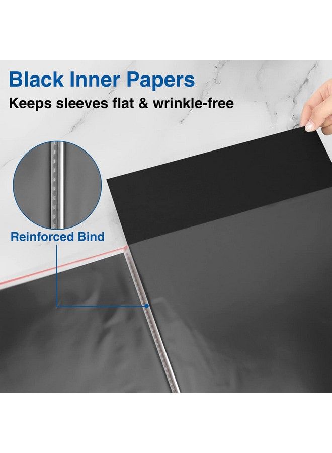 Sooez Art Portfolios 11"X17" Large Portfolio Folder With 30 Pockets & Black Inner Sheets Display 60 Pages 11 X 17 Presentation Book For Artwork Storage Binder With Plastic Sleeves For Artist - Image 3