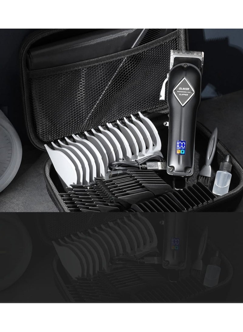 GLAKER Professional Hair Clippers and T-Blade Trimmer for Men with Cordless 3 in 1 Versatile Hair Trimmer with 15 Pcs Guards, Professional Barber Clippers Rechargeable Fading Clippers Grooming Kit - Image 2