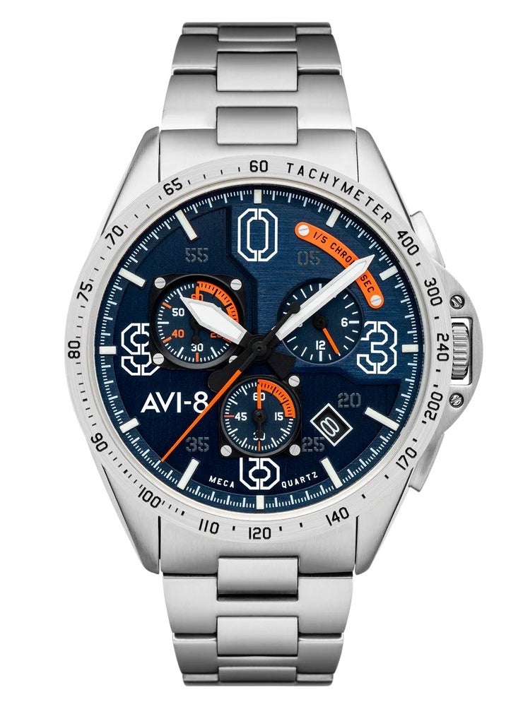 AVI-8 AV-4077-22, Chronograph Men Watches, Stainless Steel Strap  - Image 1
