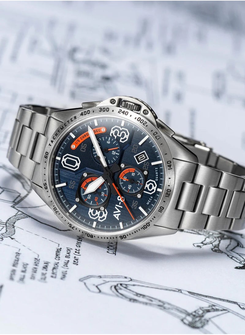 AVI-8 AV-4077-22, Chronograph Men Watches, Stainless Steel Strap  - Image 3