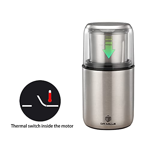 DR MILLS DM-7452 Electric Coffee Grinder,Spice Grinder Electric and Chopper,Detachable Cup, Diswash Free, Blade & Cup Made with SUS304 Stainless Steel - Image 5