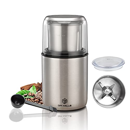 DR MILLS DM-7452 Electric Coffee Grinder,Spice Grinder Electric and Chopper,Detachable Cup, Diswash Free, Blade & Cup Made with SUS304 Stainless Steel - Image 1
