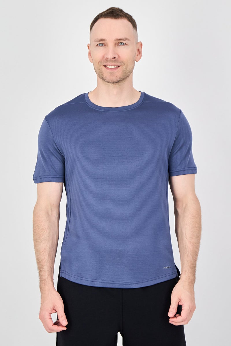 MOTION Men Sportswear Fit Short Sleeve Training T-Shirt, Dusty Blue - Image 1