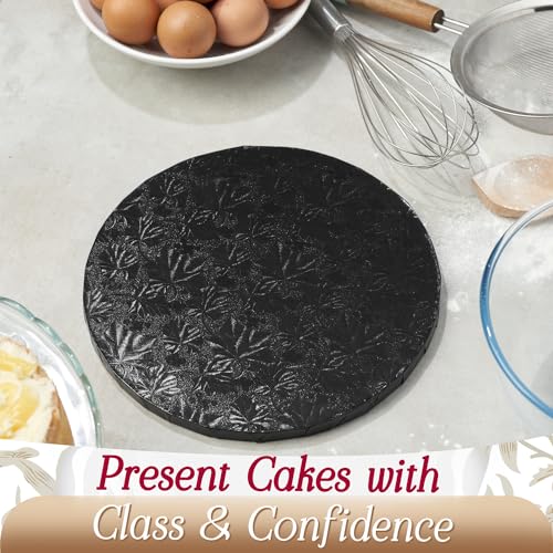 Cakebon Cake Boards - Sturdy 1/2 Thick Drums - 10 Inch Professional Fully Wrapped Edges Black 1-Pack - Image 4