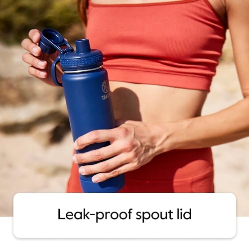 Takeya Actives Water Bottle with Spout Lid - Bottle with Double Stainless Steel Insulation - Dishwasher Safe & BPA-Free - Bottle with Spout Lid & Removable Bumper - 24 oz, Bluestone - Image 3