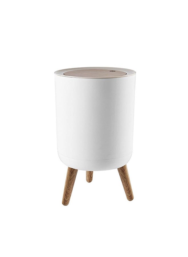 TodyJeyHo Trash Can Nordic Style Trash Can Push Top Trash Can with Lid Kitchen/Bathroom Trash  - Image 1