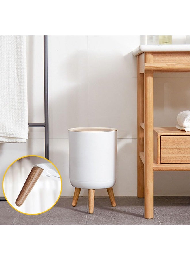 TodyJeyHo Trash Can Nordic Style Trash Can Push Top Trash Can with Lid Kitchen/Bathroom Trash  - Image 2