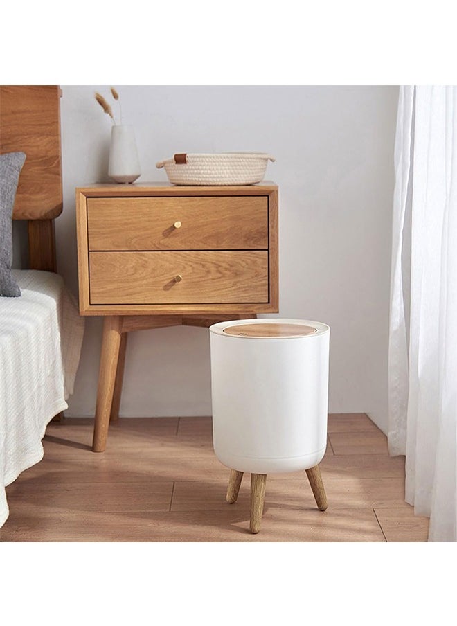 TodyJeyHo Trash Can Nordic Style Trash Can Push Top Trash Can with Lid Kitchen/Bathroom Trash  - Image 4