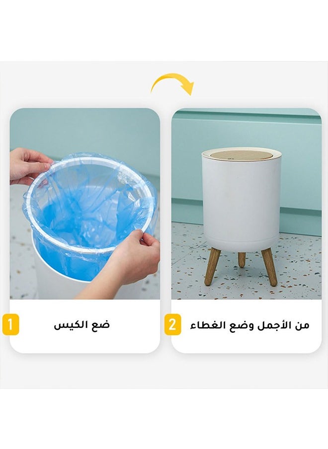 TodyJeyHo - Trash Can Nordic Style Trash Can Push Top Trash Can with Lid Kitchen/Bathroom Trash - Image 1