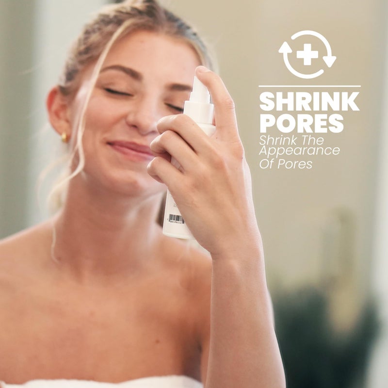 Eva Naturals Witch Hazel Face Toner â€“ Hydrating & Clarifying Toner with Glycolic Acid, Vitamin C & Aloe for Acne, Oily, Dry & Sensitive Skin, Pore Tightening Facial Mist for Balanced Glow (4oz) - Image 3