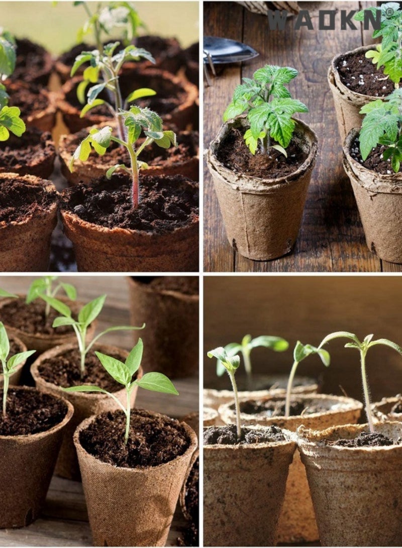 50pcs Round Environmentally Friendly and Biodegradable Seed Starter Disk, Biodegradable Seedling Bowl, Pulp Seedling Cup, Plant pot, Seed Germination Vegetables and Fruits Planting Tools