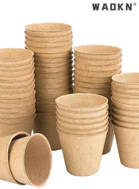 50pcs Round Environmentally Friendly and Biodegradable Seed Starter Disk, Biodegradable Seedling Bowl, Pulp Seedling Cup, Plant pot, Seed Germination Vegetables and Fruits Planting Tools