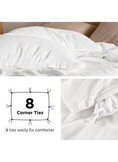 Bedsure Bedsure 100% Muslin Cotton Duvet Cover King Size - Ultra-Soft, Breathable & Lightweight - Linen Like Gauze Comforter Cover Set with Zipper Closure and Corner Ties (White, King, 104"x90")  - Image 5