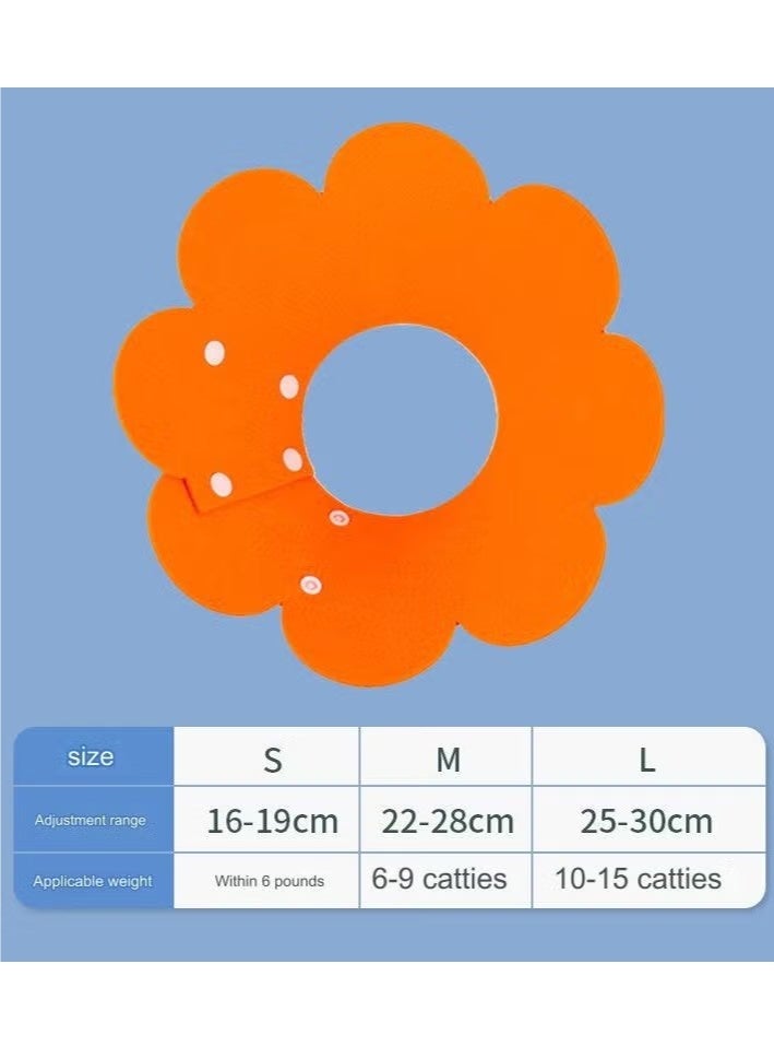 طوق إليزابيث للتعافي للقطط والكلاب، مخروط زهرة ناعم قابل للتعديل لحماية الجروح، طوق خفيف الوزن للحيوانات الأليفة مزود بتصميم زر ضغط - Image 5