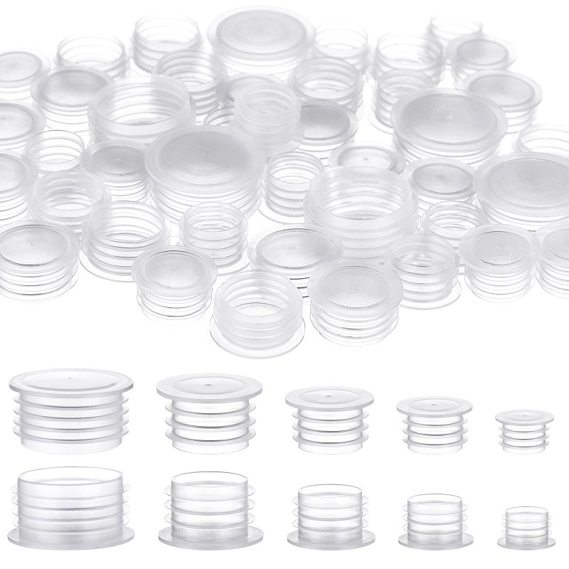 60 Pieces Salt and Pepper Shaker Stoppers 34 Inch 12 Inch 58 Inch Plastic Salt Shaker Plug Replacement Salt and Pepper Shaker Stoppers Round Plastic End Cap for Pots Bottles Pipes