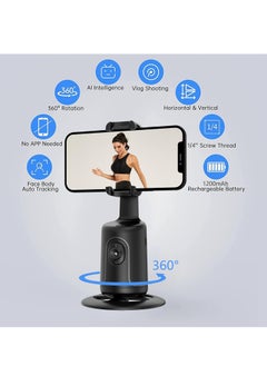 Generic P01 Auto Face Tracking Tripod, 360° Rotation Body Phone Camera Mount Smart Shooting Holder with Remote Selfie Stick, No App, Gesture Control, for Vlog, TikTok  - Image 5